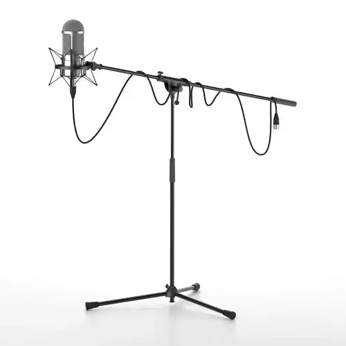 Studio microphone with stand model for subdivide high poly 3D model