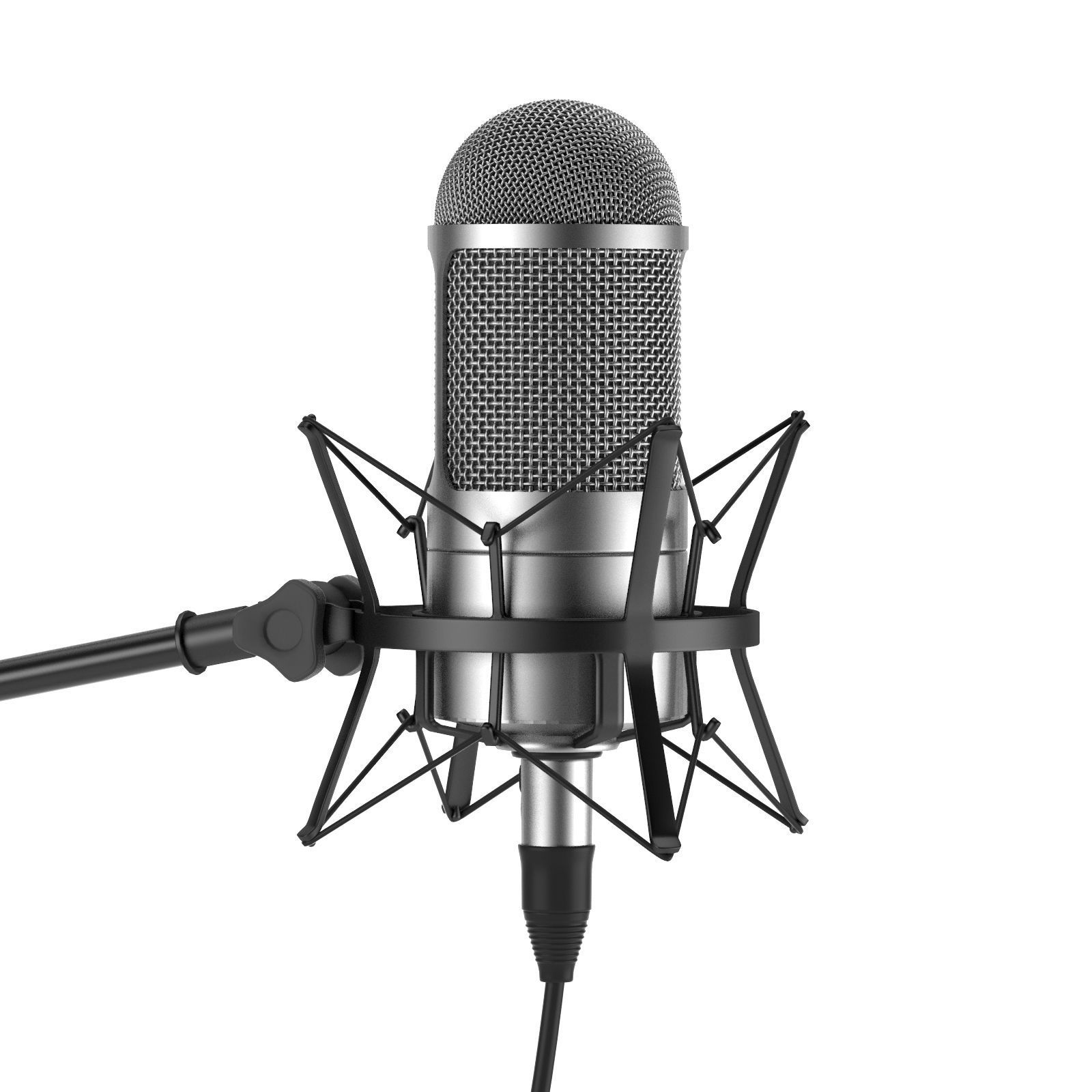 Studio microphone with stand model for subdivide high poly 3D model_2