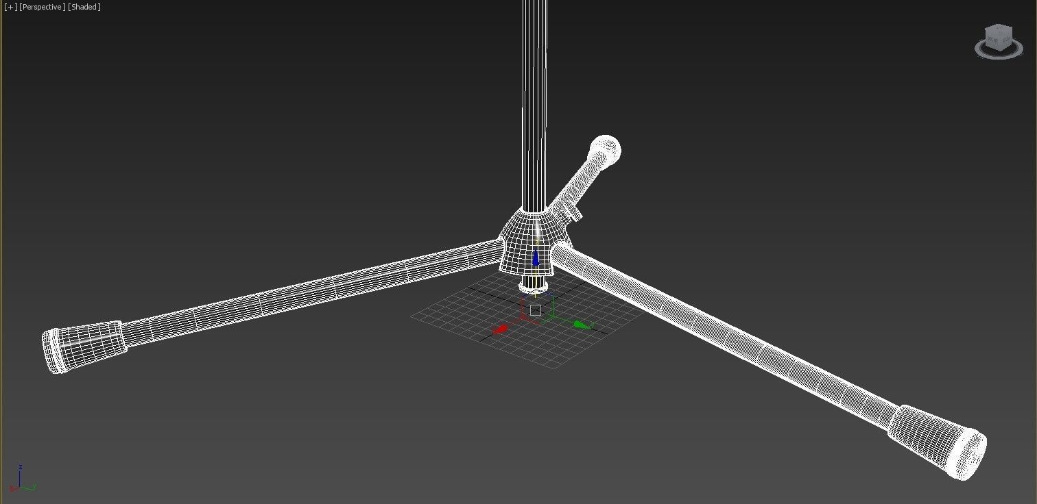 Studio microphone with stand model for subdivide high poly 3D model_6