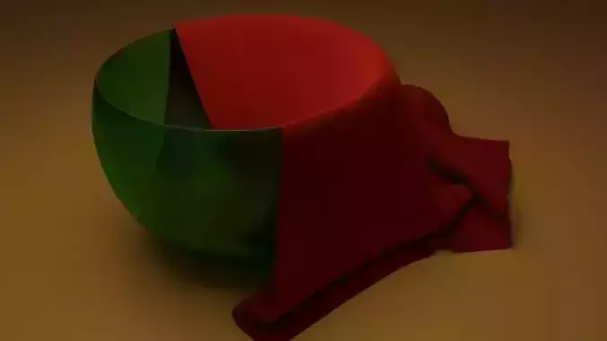 Glass an piece of cloth Low-poly 3D model