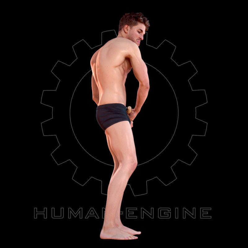 Male Scan - Mick 003 Holding a Stick Low Poly 3D model_3