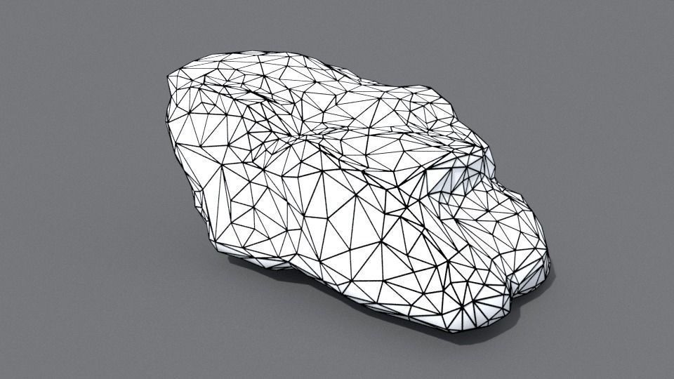 Low Poly Rock 3D model_4