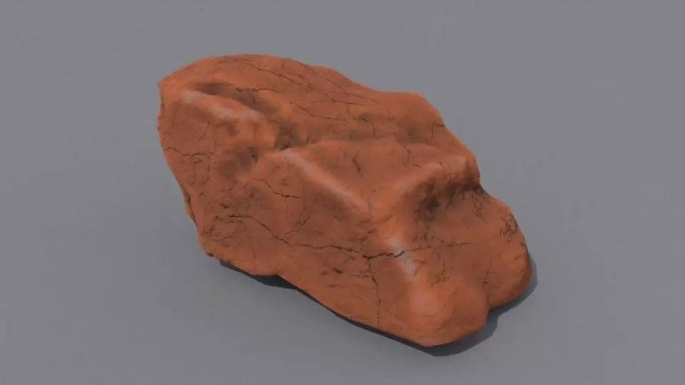 Low Poly Rock 3D model_0