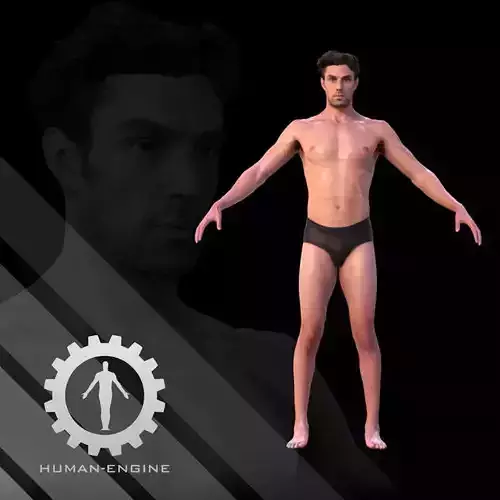 Male Scan - Dan RIGGED Low-poly 3D model
