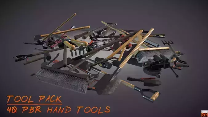Tool Pack - 40 PBR Hand Tools 3D model