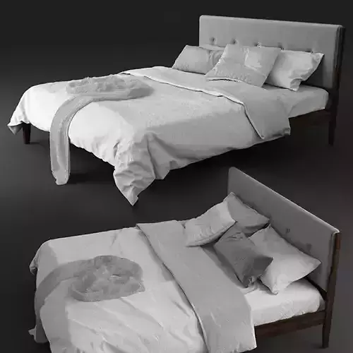 Grey Bed Set with Sheets