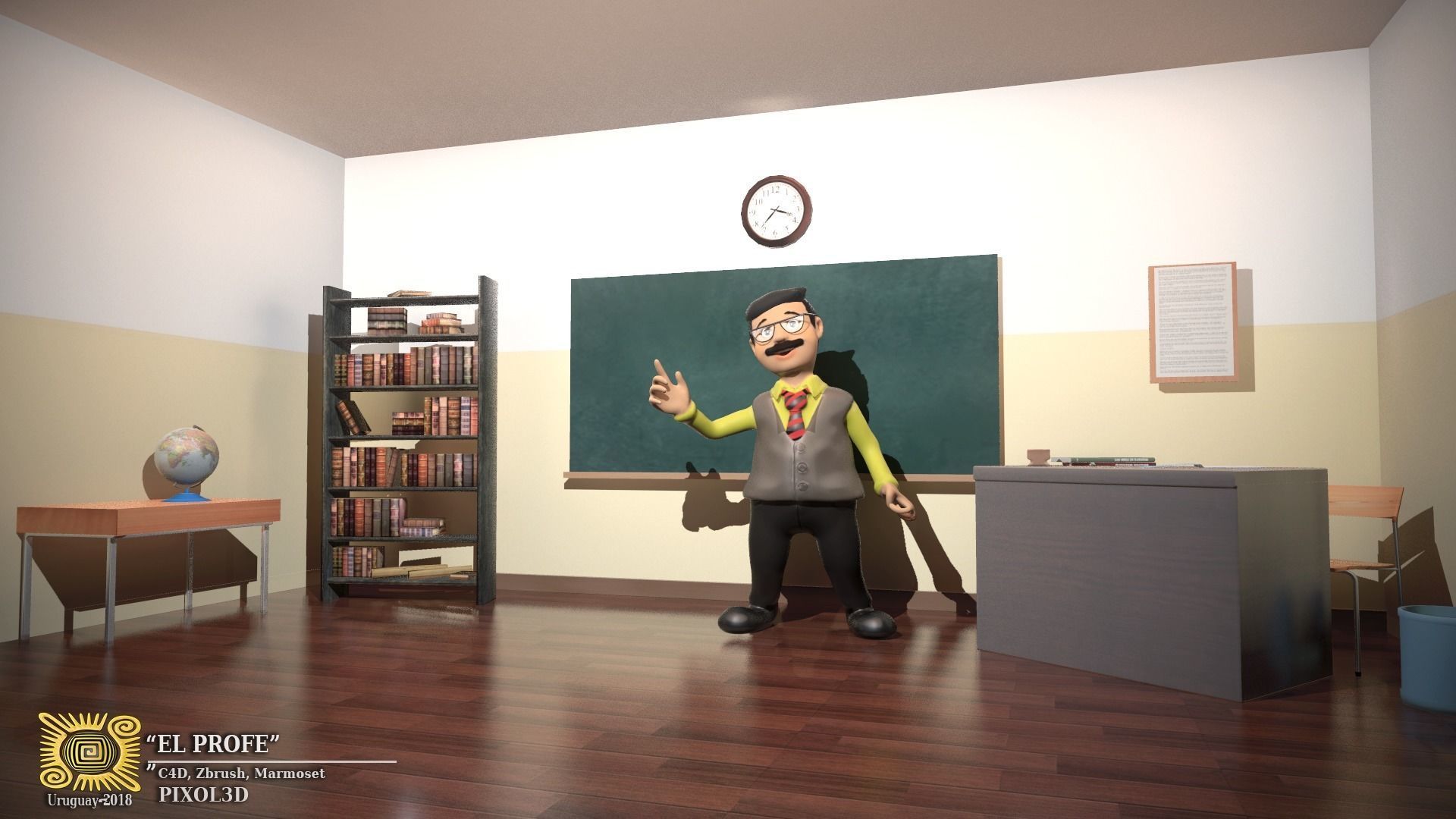 THE TEACHER cartoon 3D model_9