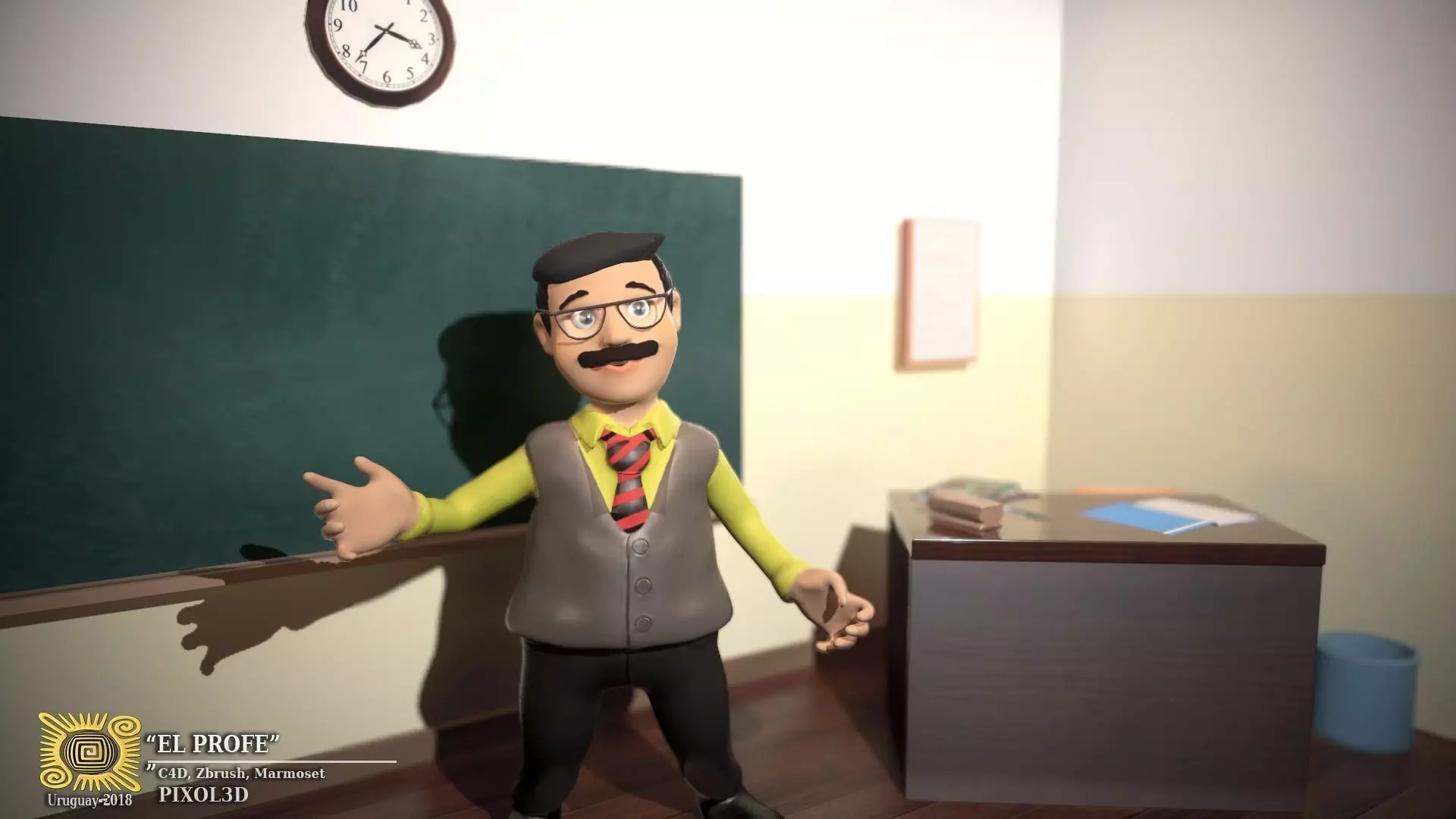 THE TEACHER cartoon 3D model_0