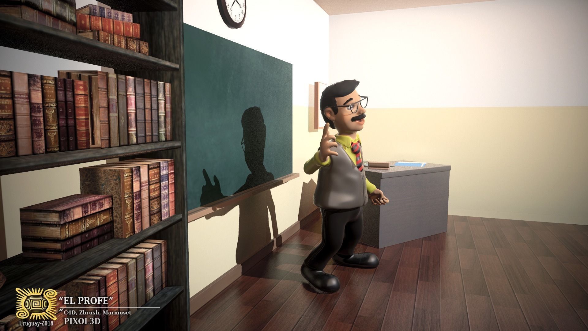 THE TEACHER cartoon 3D model_4