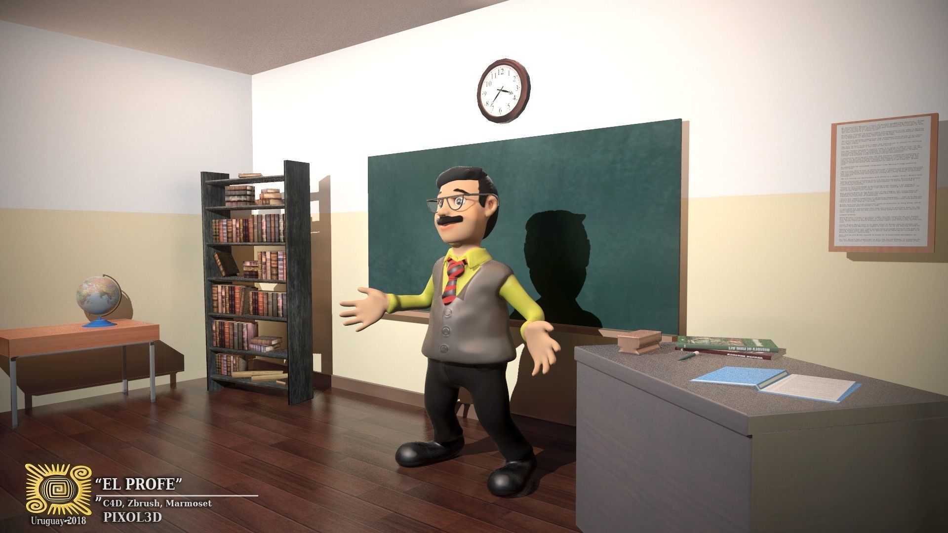 THE TEACHER cartoon 3D model_5