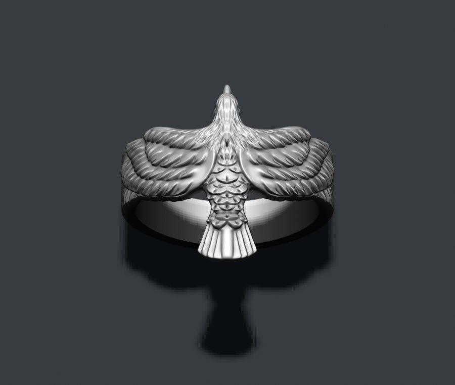 Eagle ring  3D print model_1