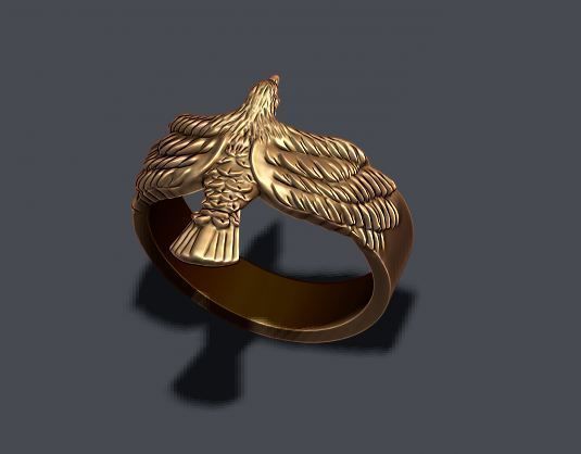Eagle ring  3D print model_3