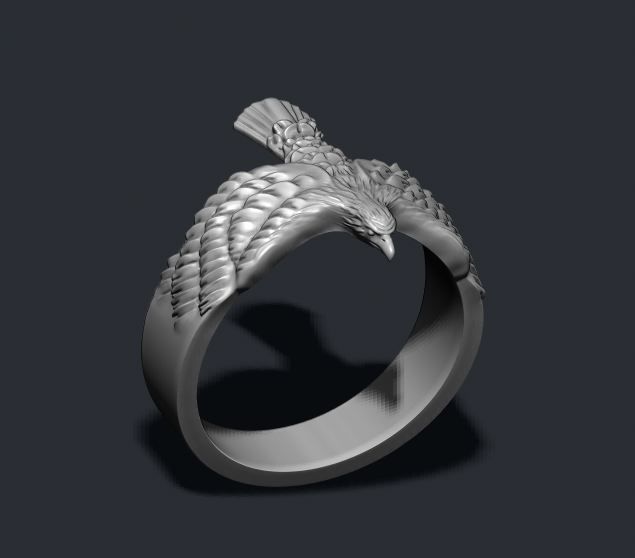 Eagle ring  3D print model_5