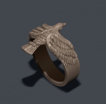 Eagle ring  3D print model_4