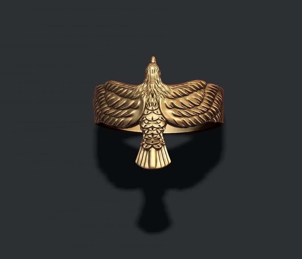 Eagle ring  3D print model_2