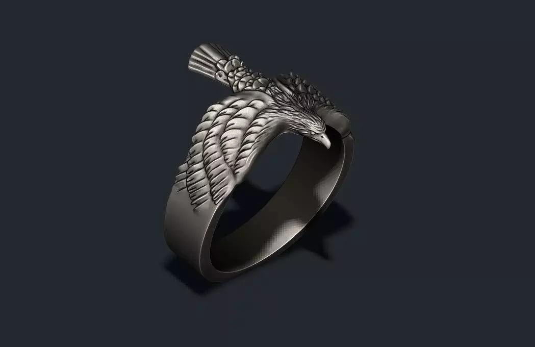 Eagle ring  3D print model_0