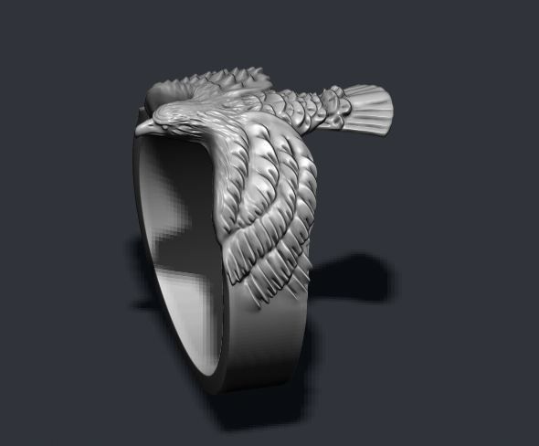 Eagle ring  3D print model_7