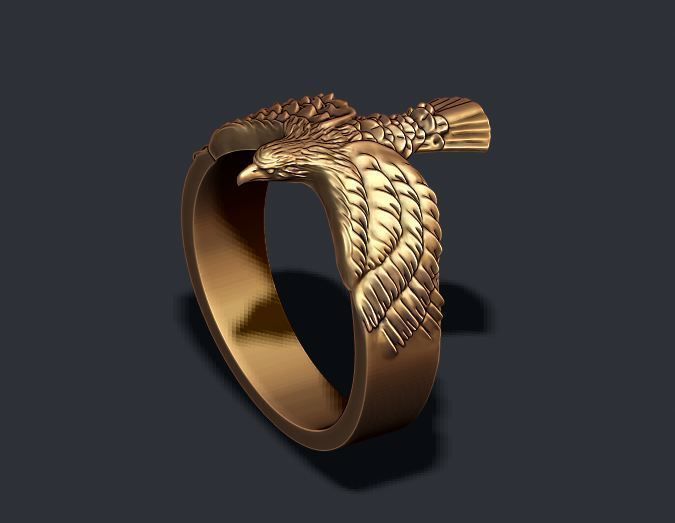 Eagle ring  3D print model_6