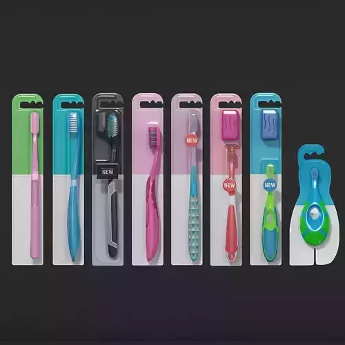 Toothbrush packaging design for toothbrushes 3D model