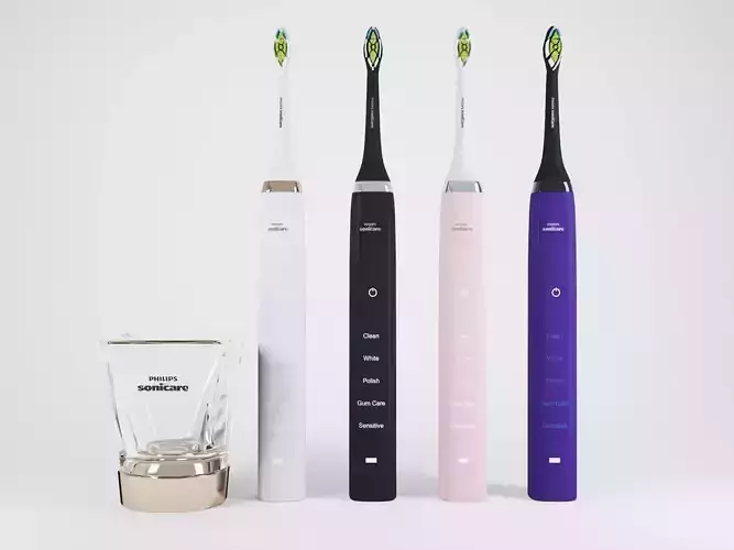 Electric Toothbrush Set 3D model