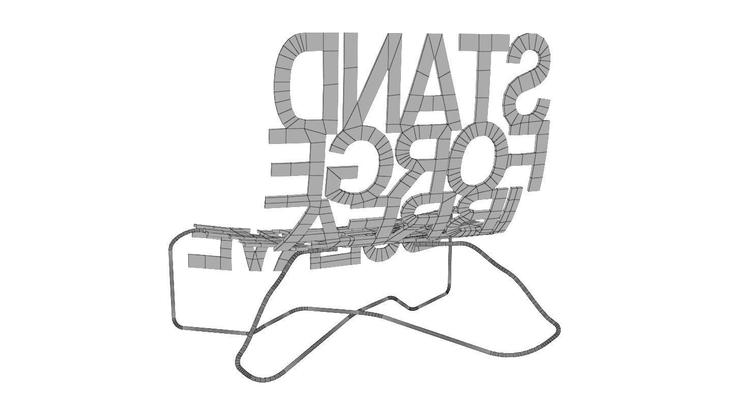 Designer Chair with Inscriptions 3D model_13