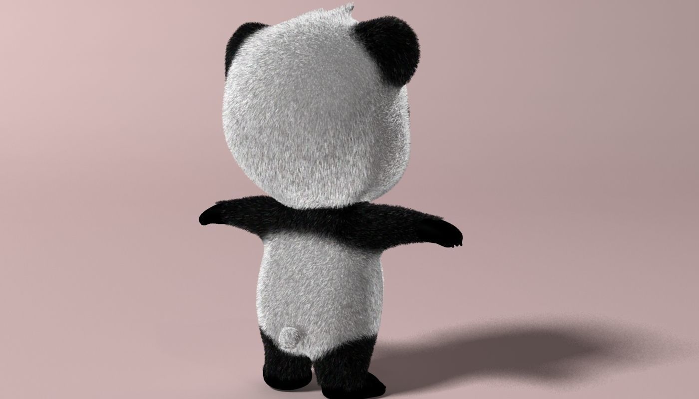 Cartoon panda RIGGED  Low-poly 3D model_9