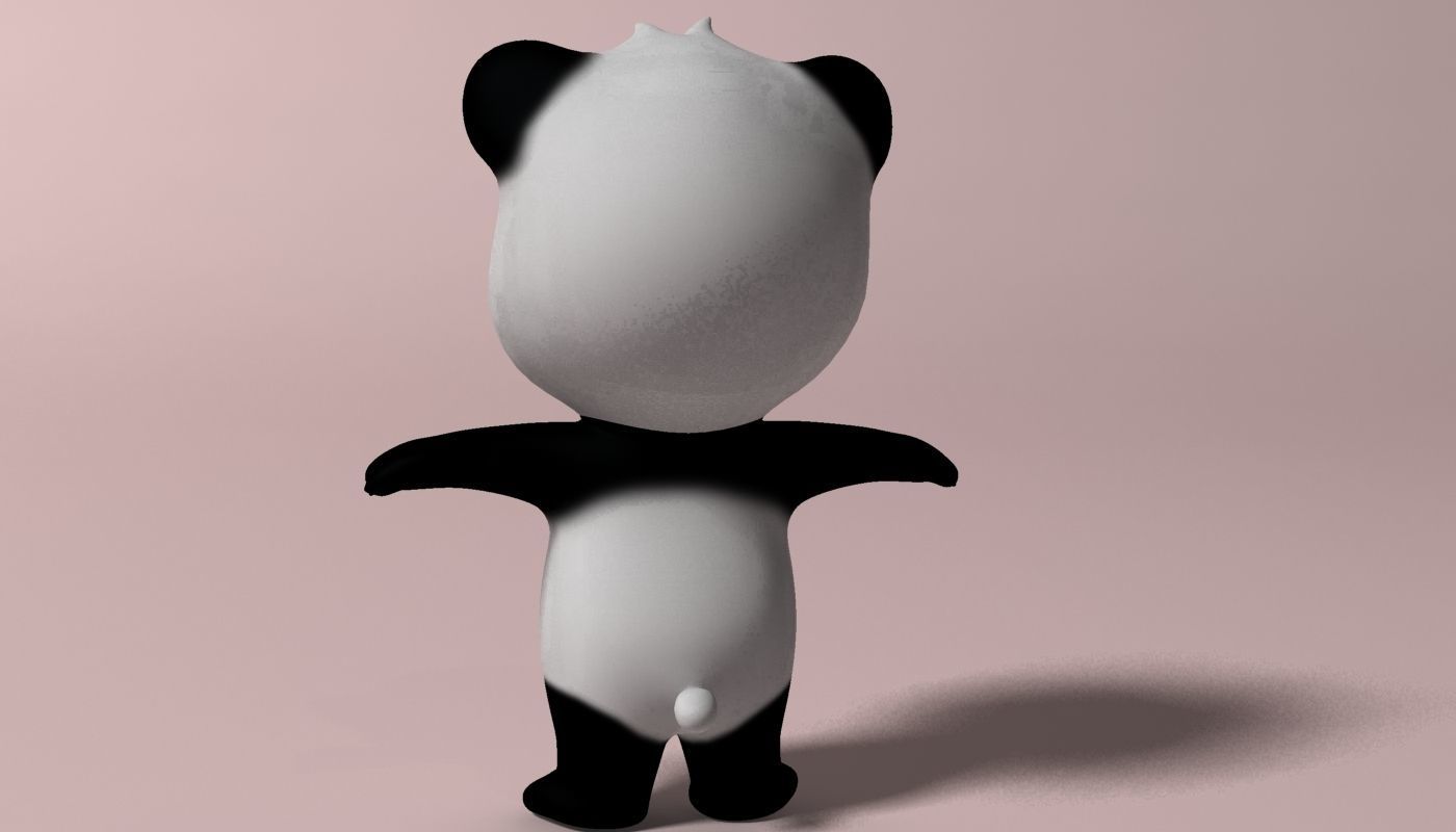 Cartoon panda RIGGED  Low-poly 3D model_7
