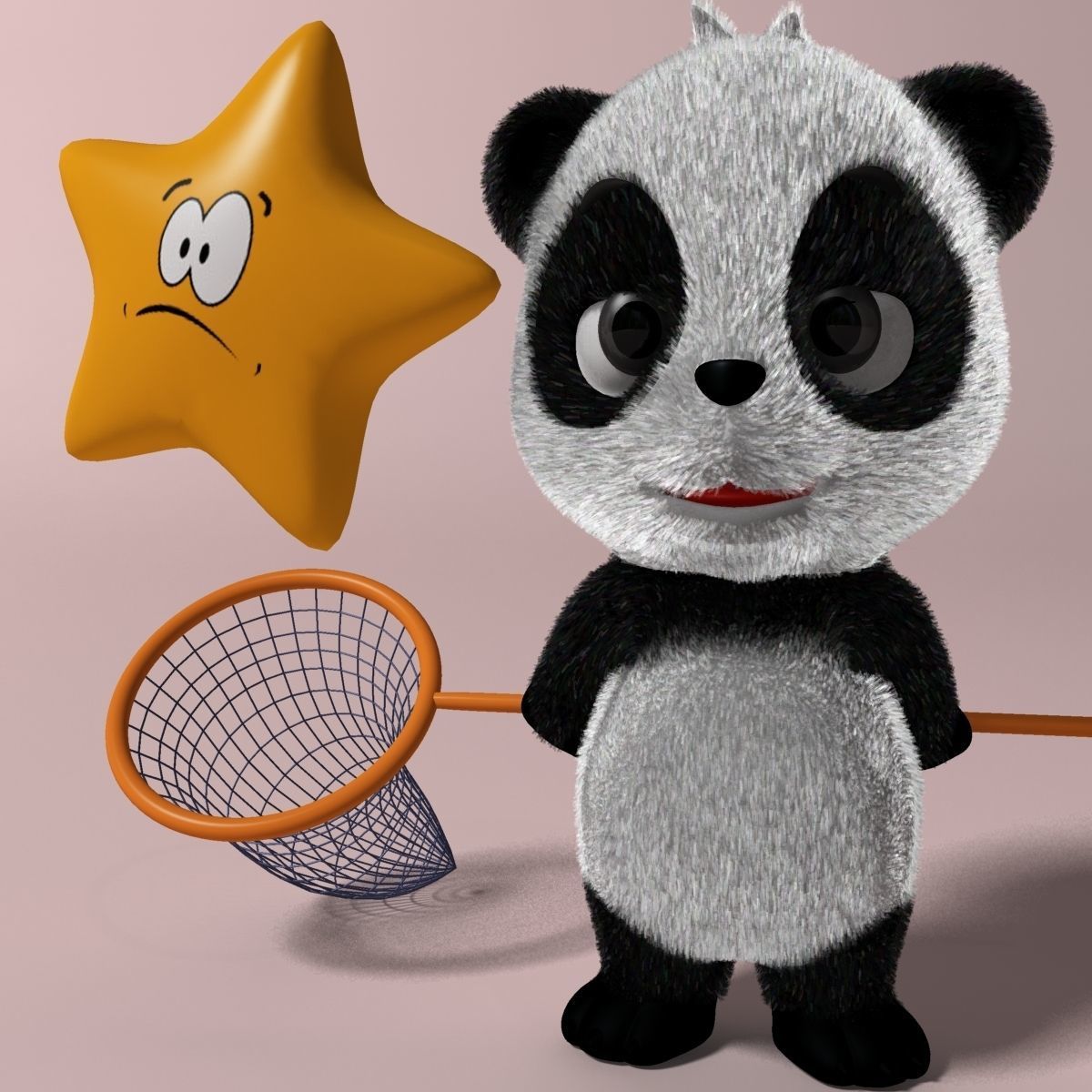 Cartoon panda RIGGED  Low-poly 3D model_1