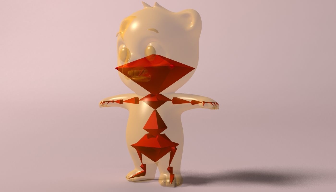 Cartoon panda RIGGED  Low-poly 3D model_13
