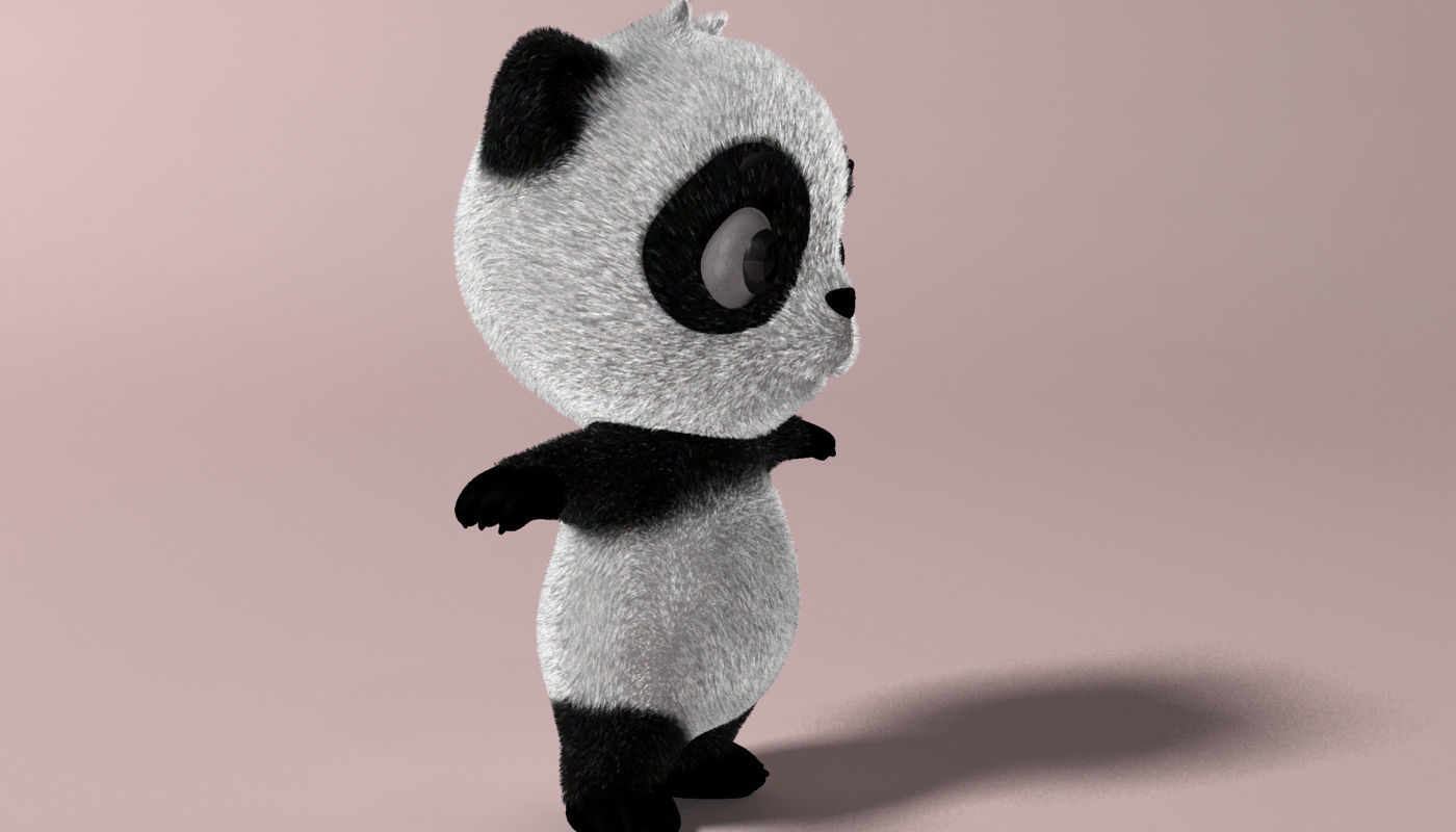 Cartoon panda RIGGED  Low-poly 3D model_5