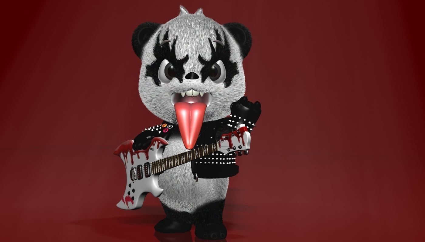 Cartoon panda RIGGED  Low-poly 3D model_2