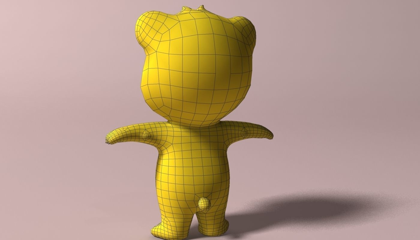 Cartoon panda RIGGED  Low-poly 3D model_11