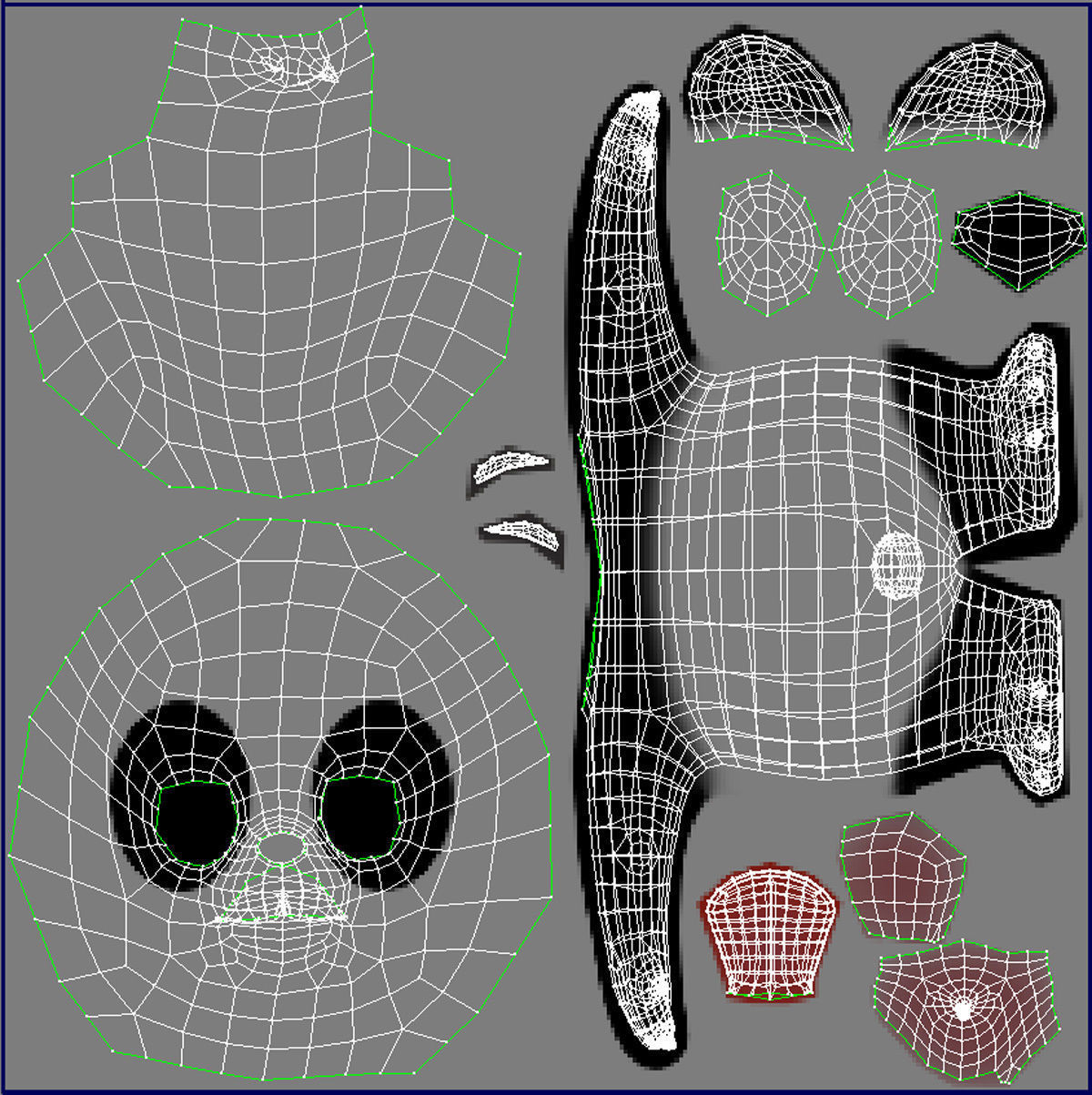 Cartoon panda RIGGED  Low-poly 3D model_16