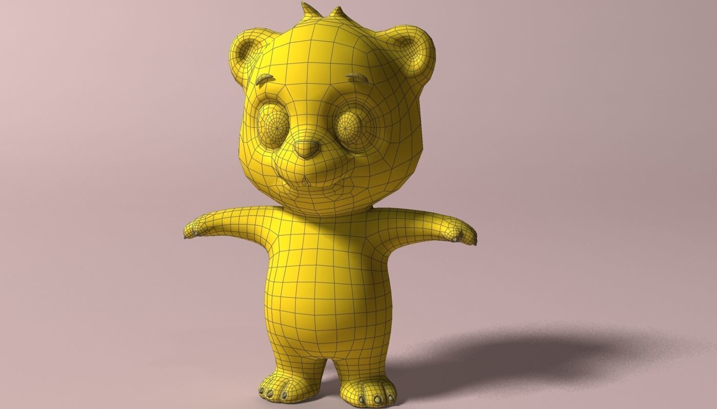 Cartoon panda RIGGED  Low-poly 3D model_12