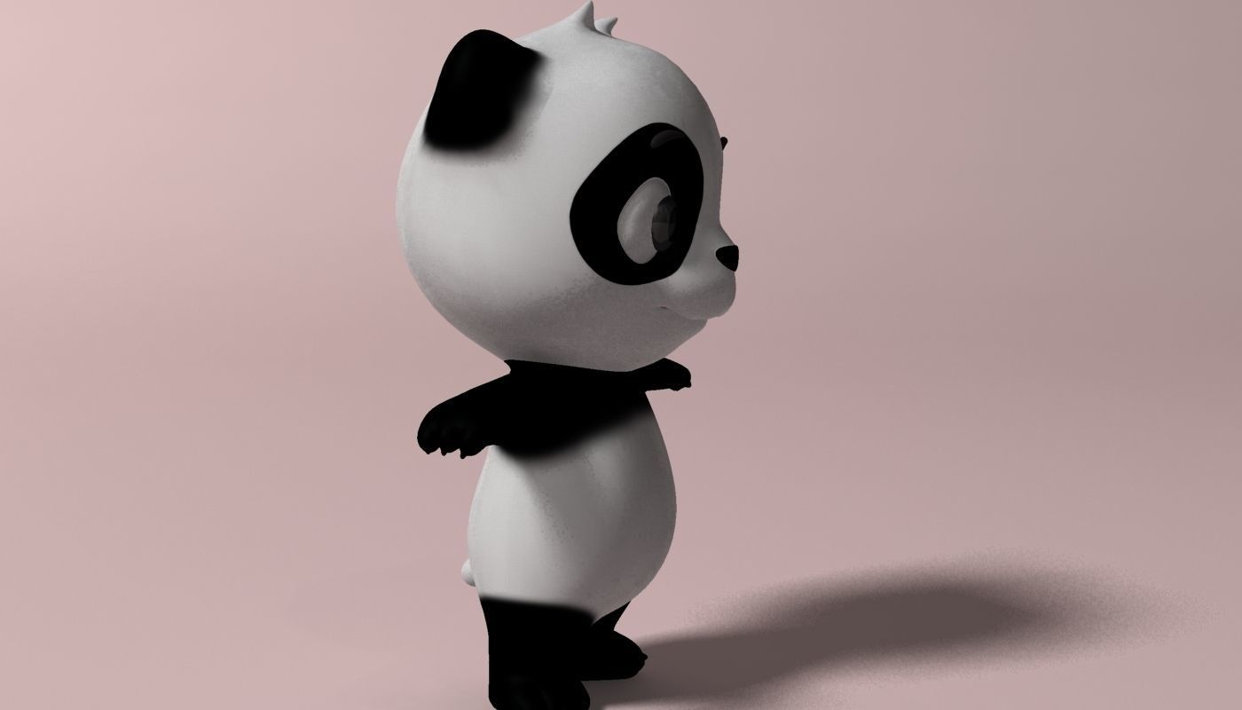 Cartoon panda RIGGED  Low-poly 3D model_6