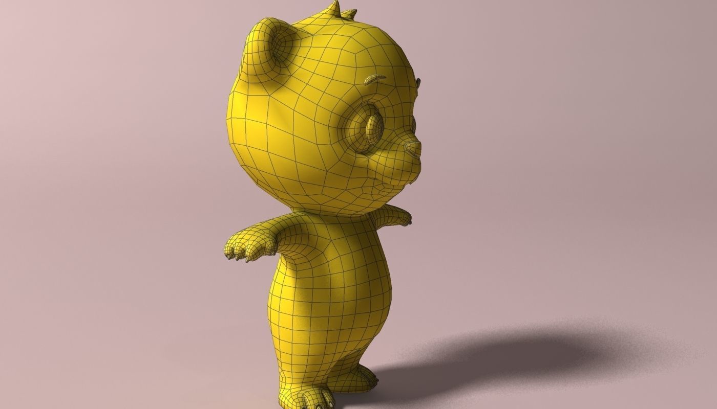 Cartoon panda RIGGED  Low-poly 3D model_10