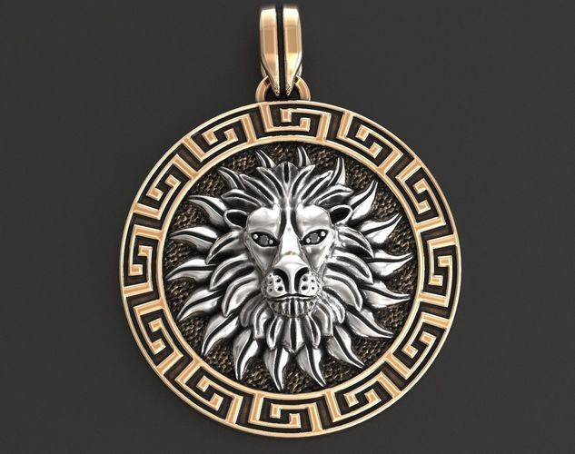 Pendant of the solar lion in the Greek style 344 3D print model
