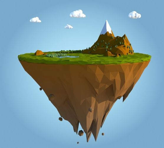 low poly island 3D model