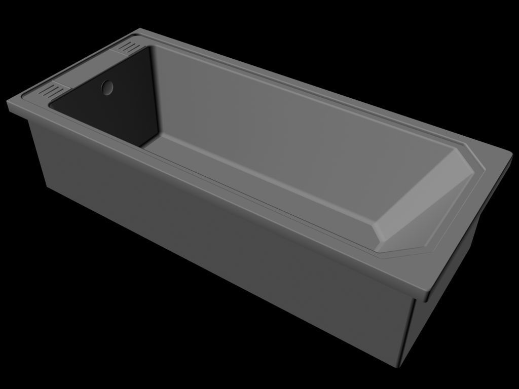 Bath 7 3D Model bathtub Low-poly 3D model_1