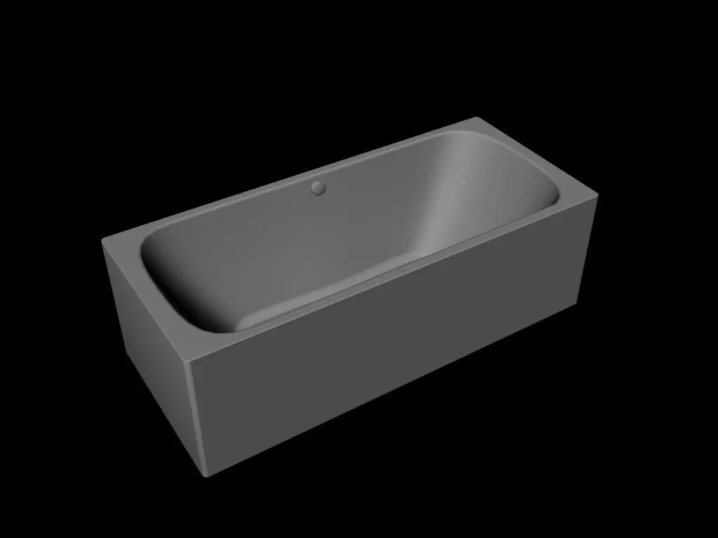 Bath 9 3D Model bathtub Low-poly 3D model_0