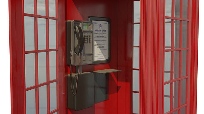 Red Phone Box Low-poly 3D model
