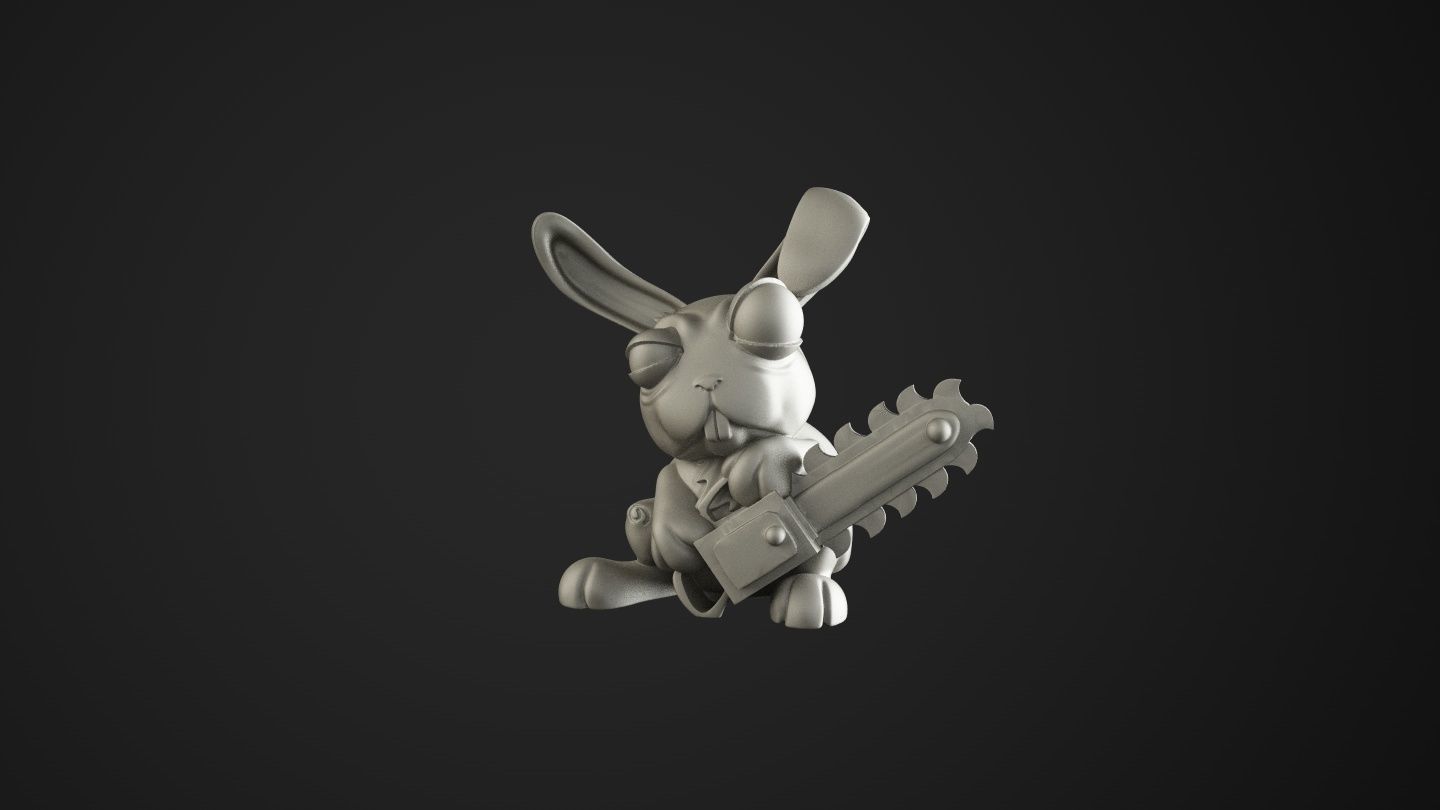 crazy rabbit 3D print model_1