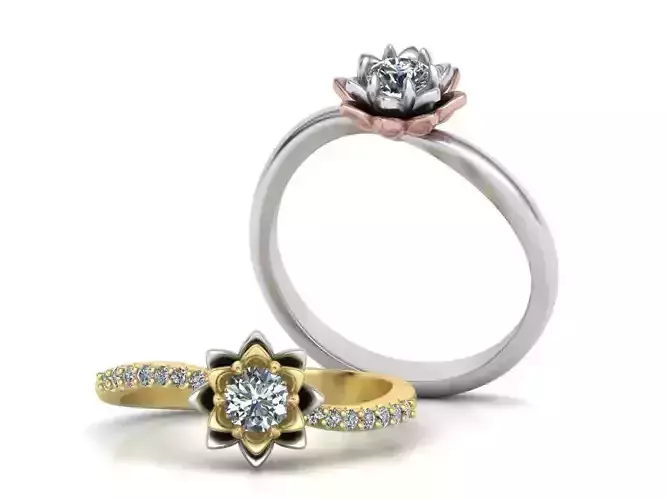 Engagement ring Own Flower Lotus design 0245