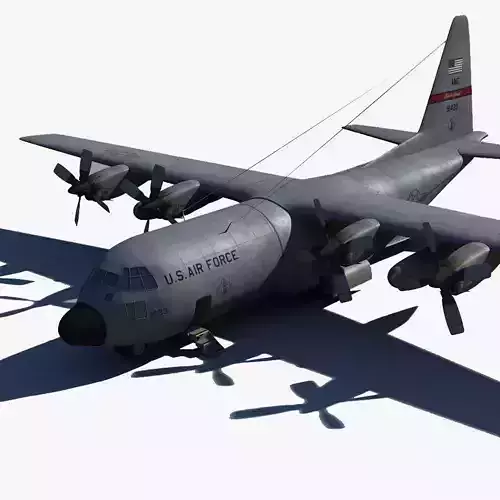 Military C-130 Low-poly 3D model