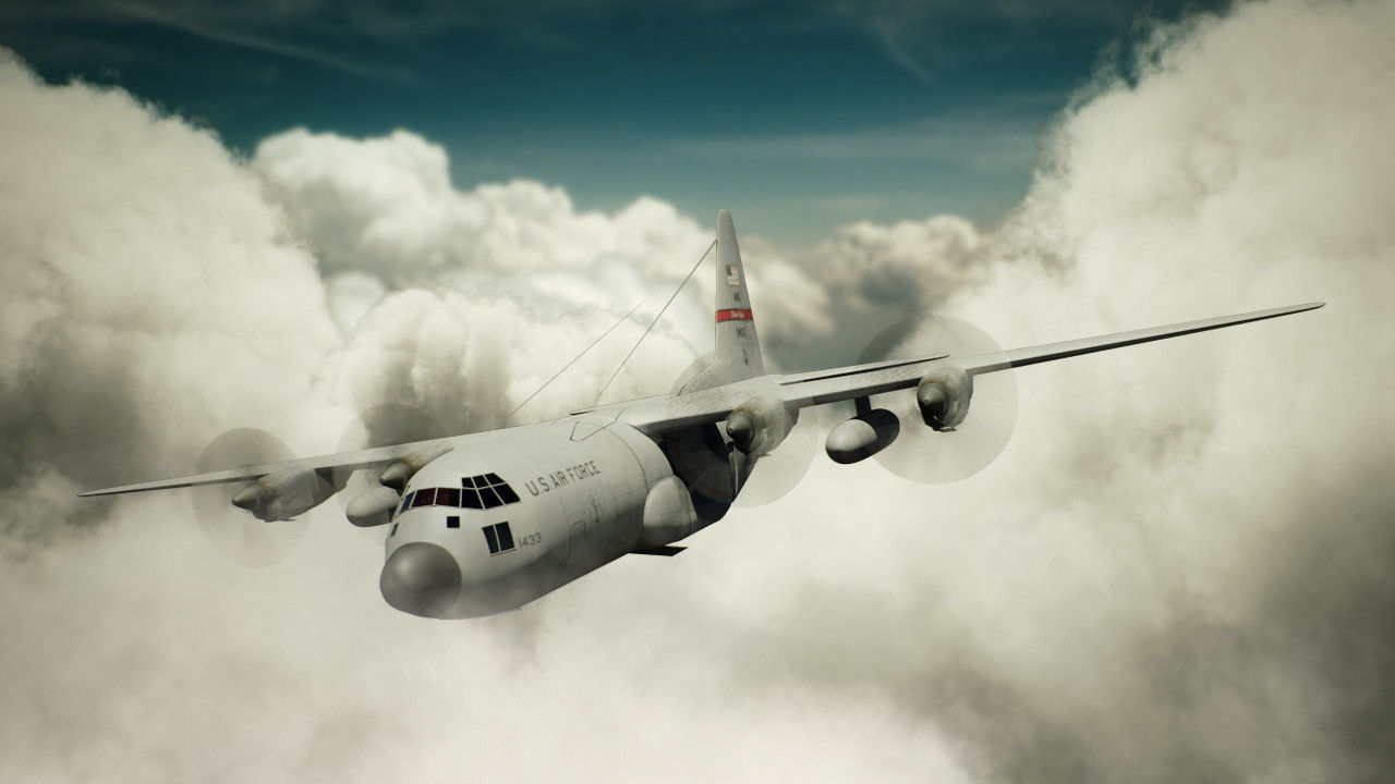 Military C-130 Low-poly 3D model_4