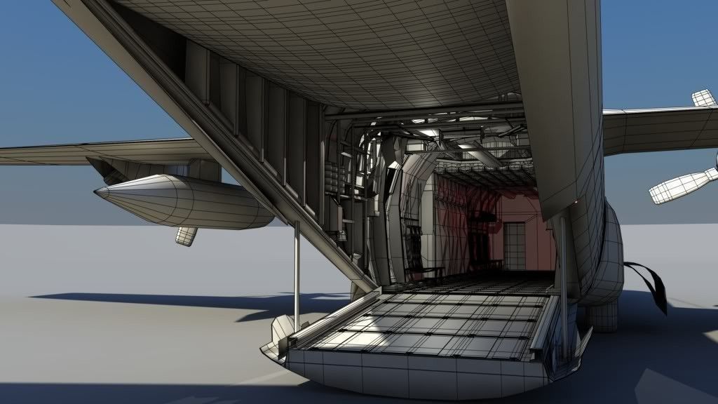 Military C-130 Low-poly 3D model_8