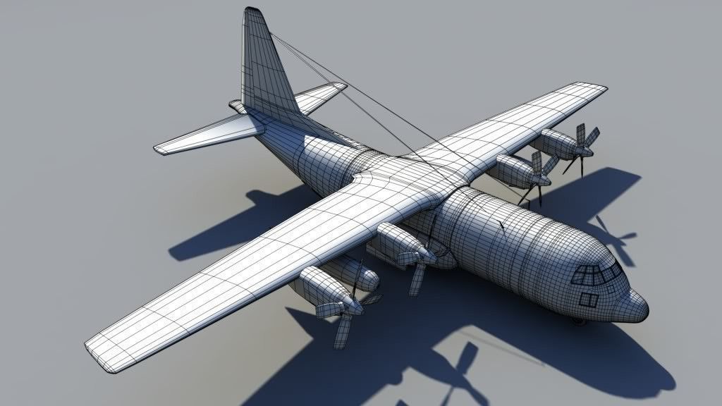 Military C-130 Low-poly 3D model_10