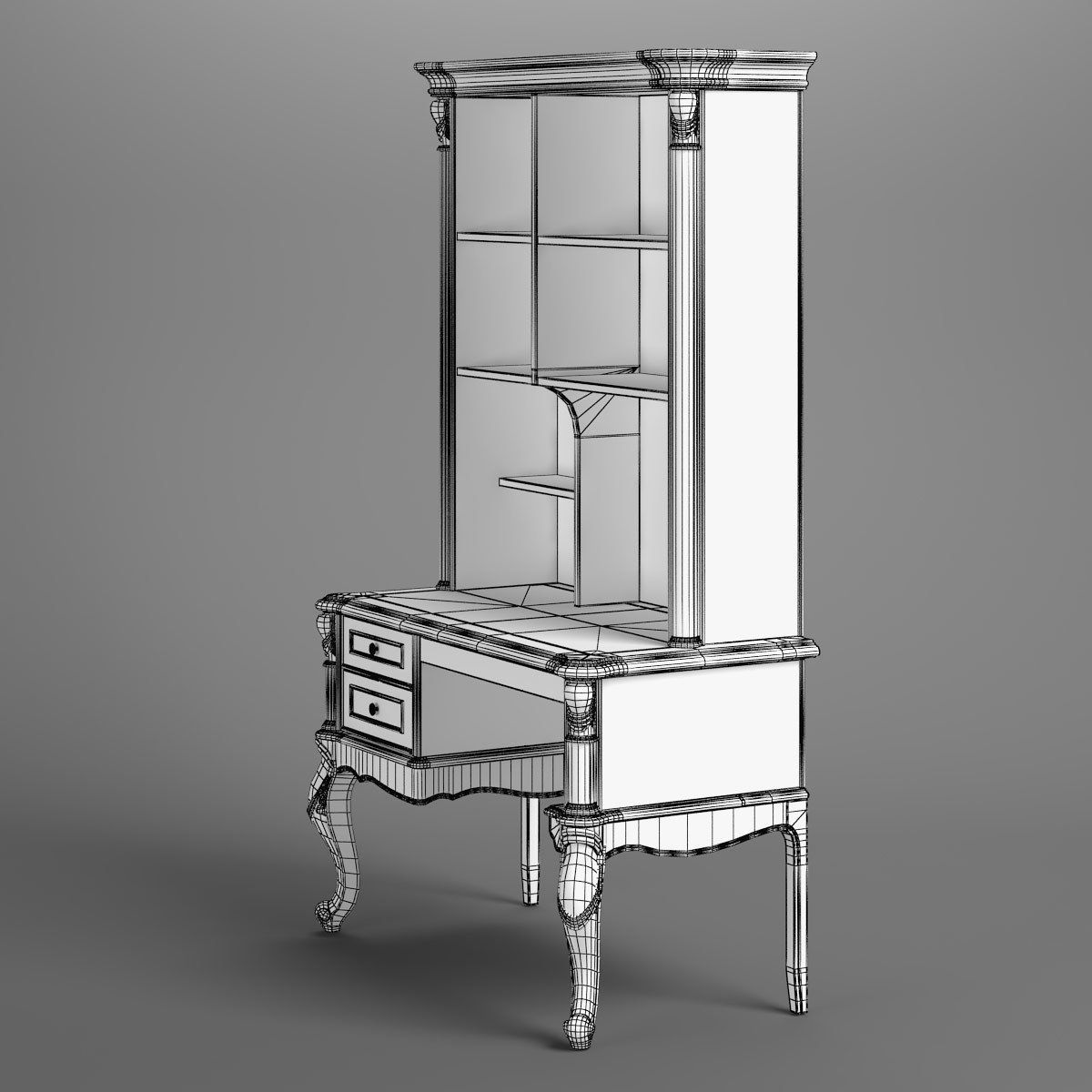 2670400 230-1 Carpenter Children Small desk with bookcase 3D model_5