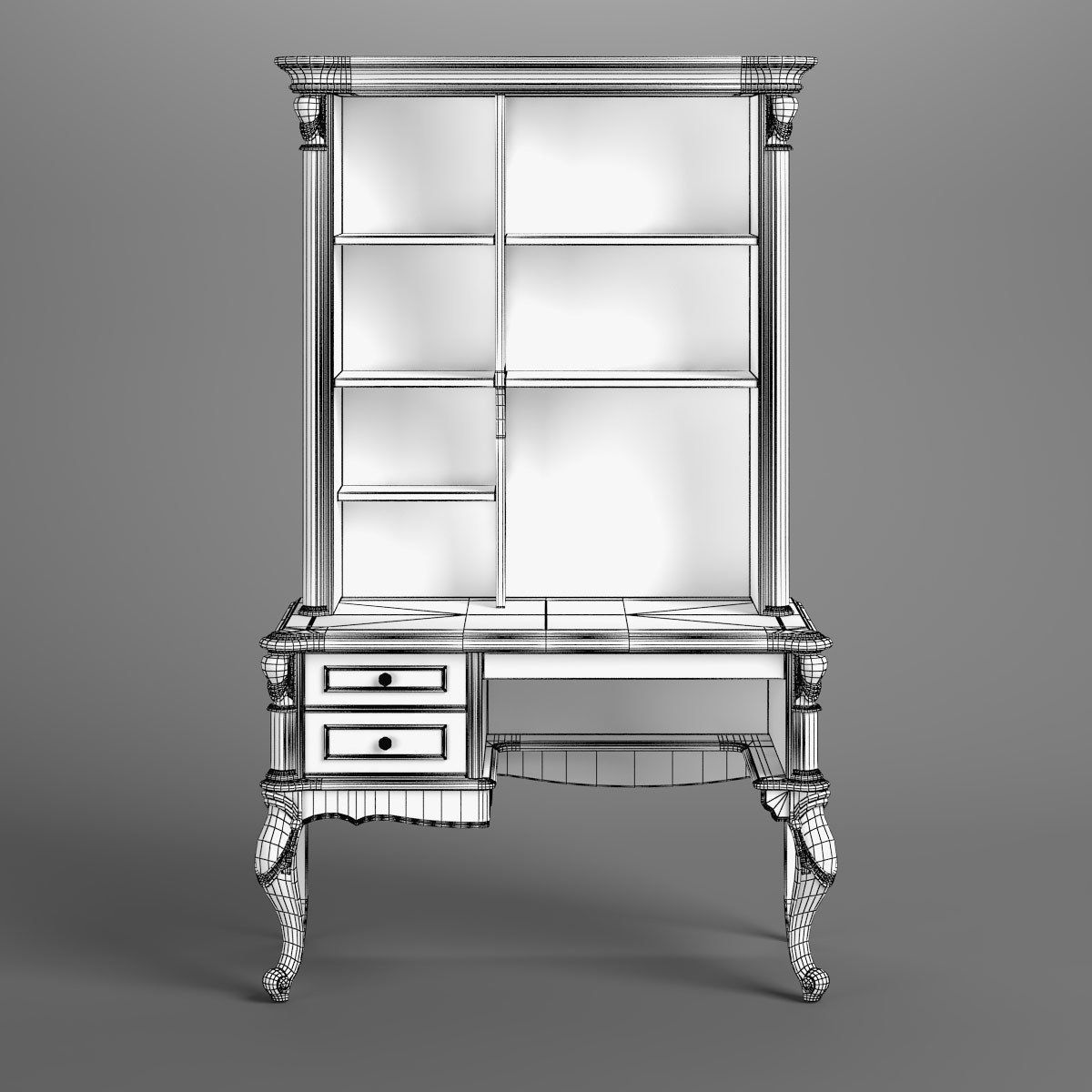 2670400 230-1 Carpenter Children Small desk with bookcase 3D model_4