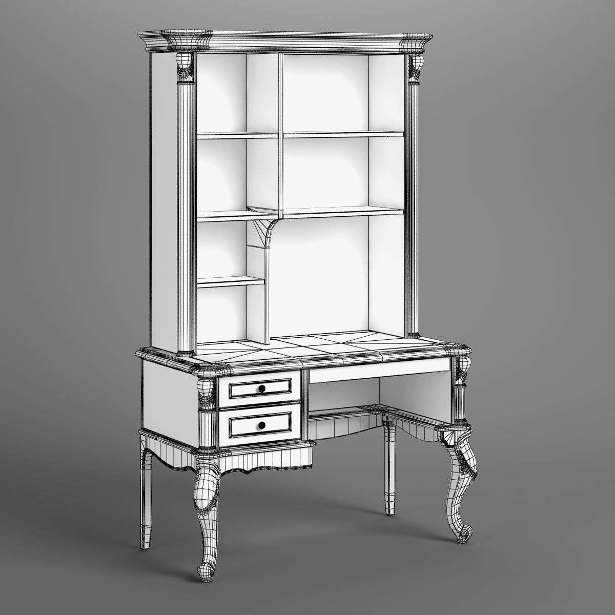 2670400 230-1 Carpenter Children Small desk with bookcase 3D model_6